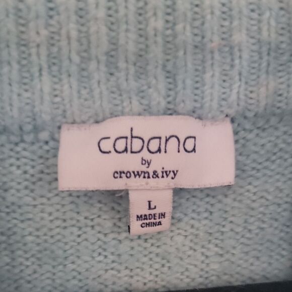 Women's Light Blue Turtleneck Sweater - Picture 2 of 4